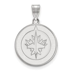 Sterling Silver NHL Winnipeg Jets Large Disc Pendant